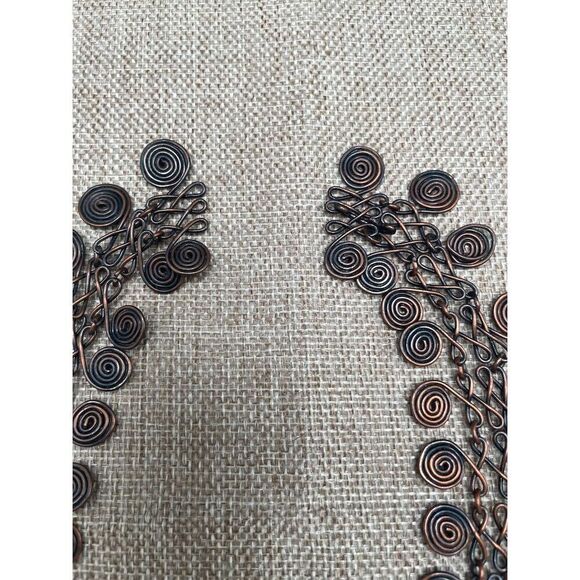 Vintage Copper Coiled Spiral Chain Link Necklace 16" Handmade Egyptian Style - Picture 6 of 7